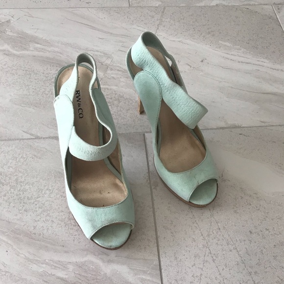 Light Blue Open Toed Heels - Picture 3 of 3